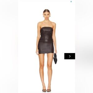 Superdown Strapless Stacy leather Mini Dress